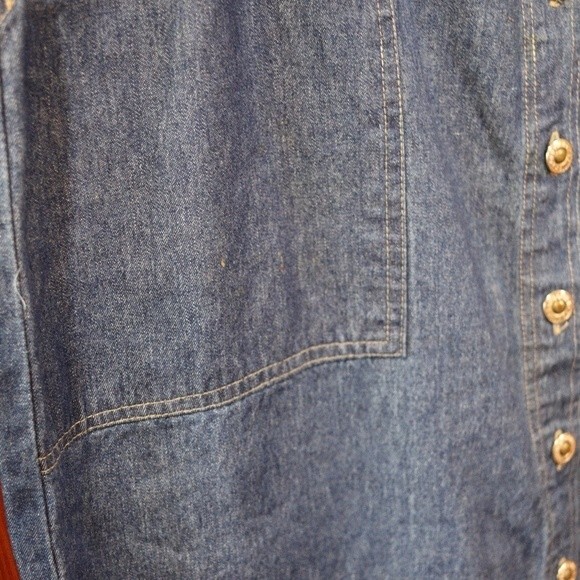 Premier Denim Button Front Midi Skirt 20W Farmhouse Cottagecore Modest 100% Cott - Picture 5 of 12